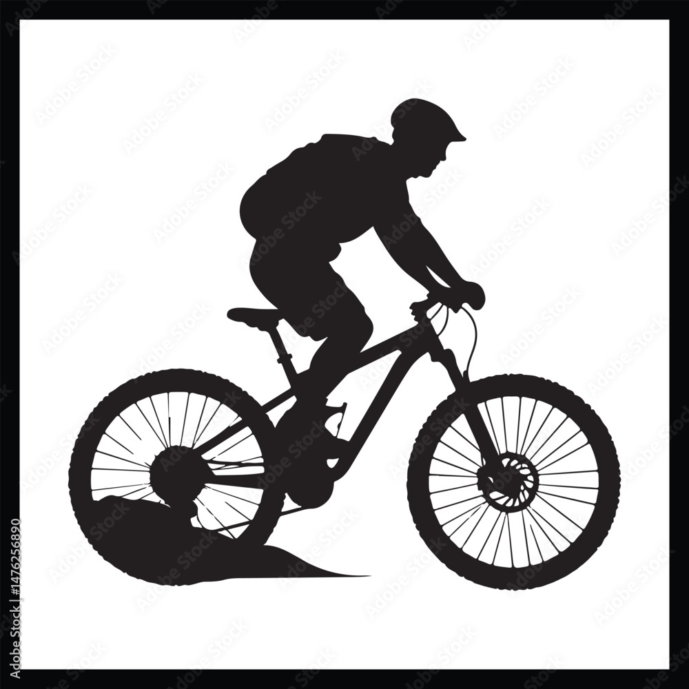 Fototapeta premium Cyclist Action Mountain Biking Graphic