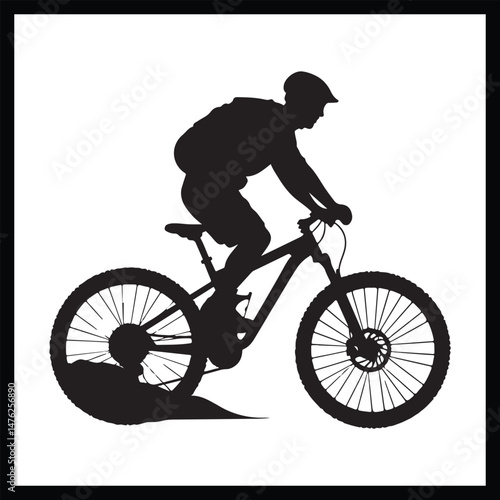 Cyclist Action Mountain Biking Graphic