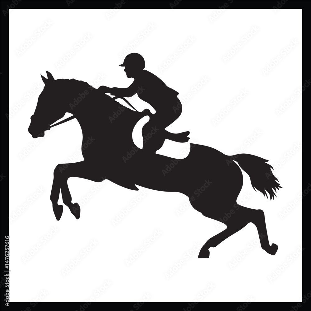 Equestrian Jumping Silhouette Art Equestrian Jumping Silhouette Art