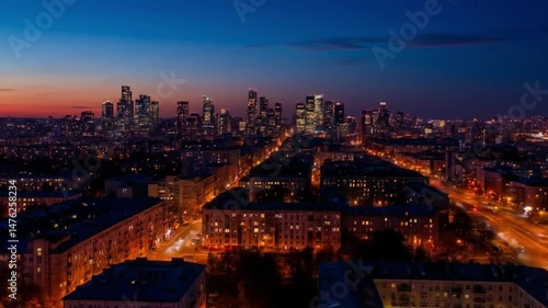 Wallpaper Mural Urban skyline at sunset illuminating city streets   Torontodigital.ca