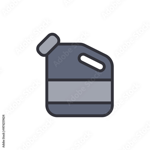 Vector Illustration Of A Simple Jerrycan With Neutral Gray Tones