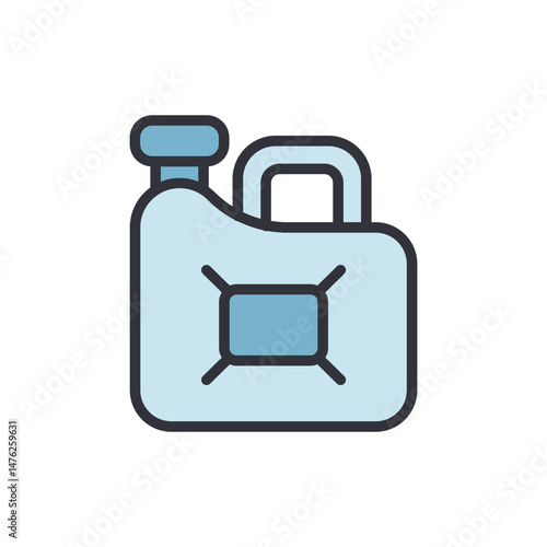 Stylized Illustration Of A Pale Blue Fuel Canister With Handle