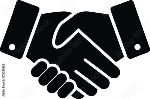 business handshake deal icon vector illustration