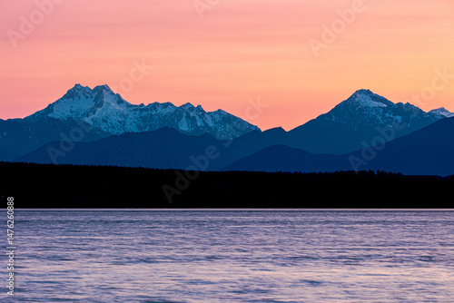 Photography Olympic Mountains at Sunset