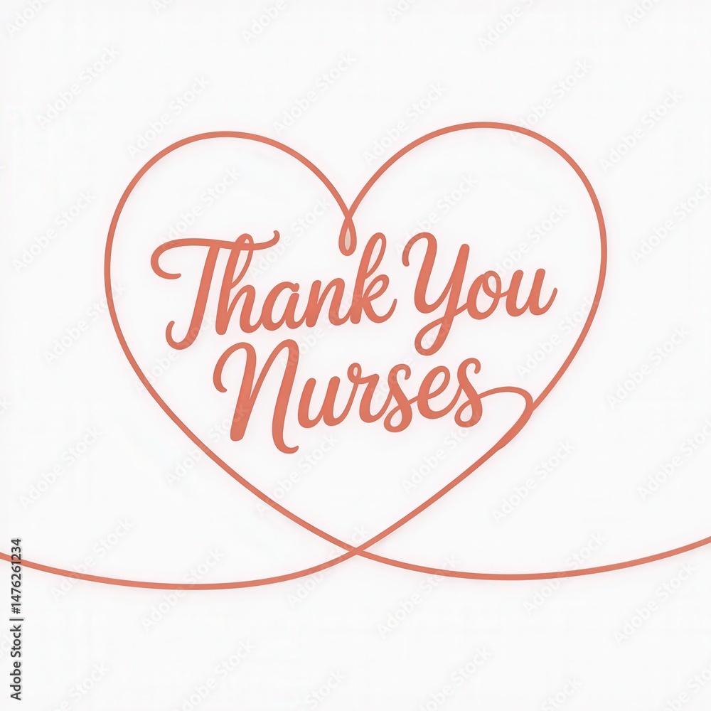 Heart-shaped thank you message for nurses. Heart-shaped thank you message for nurses.