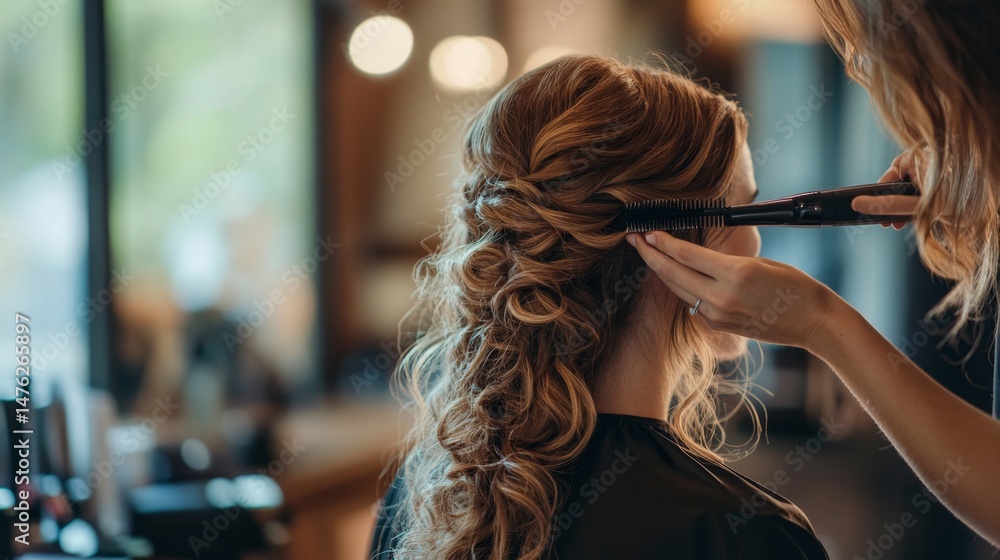 Fototapeta premium Stunning Updo Hair Styling Session