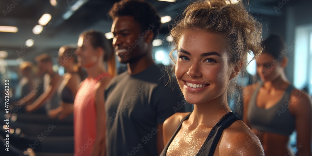 Fototapeta premium Smiling Woman in Gym Class