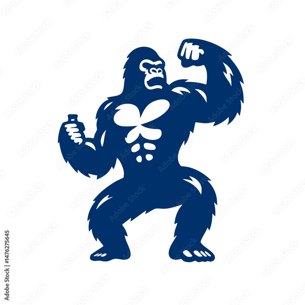 Fototapeta premium Mighty Gorilla A Powerful Symbol of Strength and Fitness
