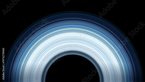 Black hole with accretion disk, vector illustration. black hole with glowing accretion disk and singularity nucleus. Concept 3D illustration of cosmic wormhole on starry space background. 