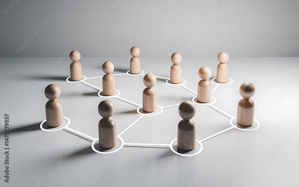 Obraz premium Understanding Social Networks A Visual Representation of Connections, Communities, and the Power of Collaboration in Modern Society and the Importance of Networking for Individuals and Businesses.