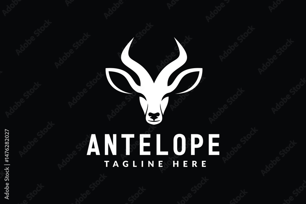 antelope head logo design template, logo icon vector illustration silhouette antelope head logo design template, logo icon vector illustration silhouette