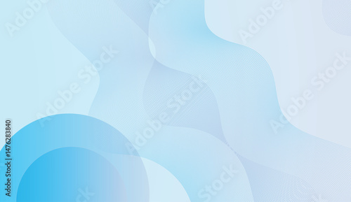 Abstract Composition of Flowing Blue Shapes