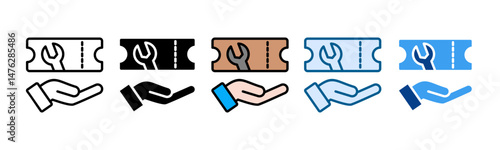 Support Ticket Icon Set Multiple Style Collection