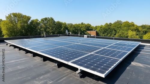 Solar Panels Installed on a Flat Roof