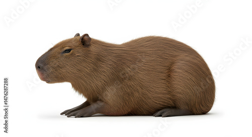 Wallpaper Mural Capybara Profile:  Gentle Giant Rodent on White Background Torontodigital.ca