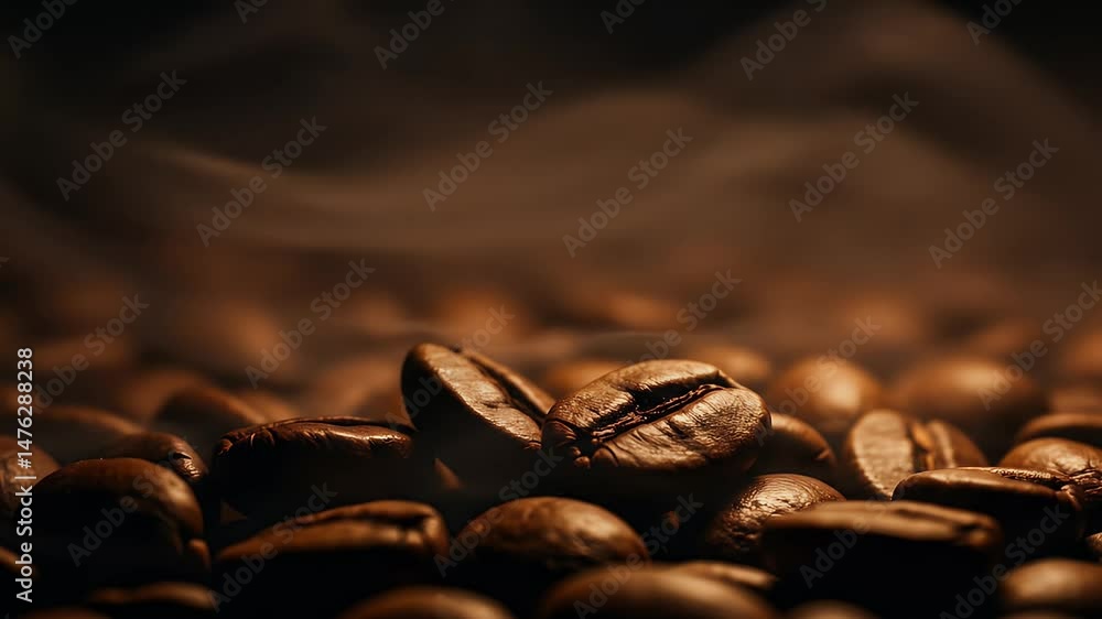 Steaming Coffee Beans Close-Up Aroma Food Still Life Steaming Coffee Beans Close-Up Aroma Food Still Life