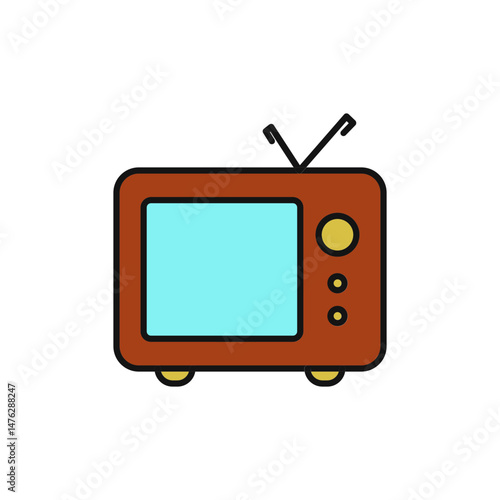 Classic TV Set Icon for Retro Entertainment.