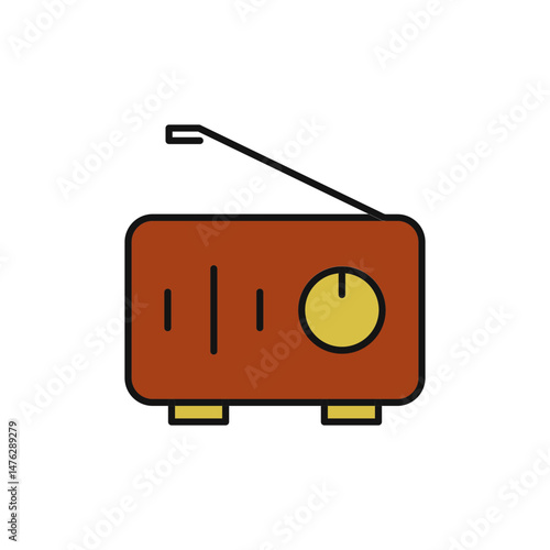 Retro Radio Icon for Music and News Nostalgia.