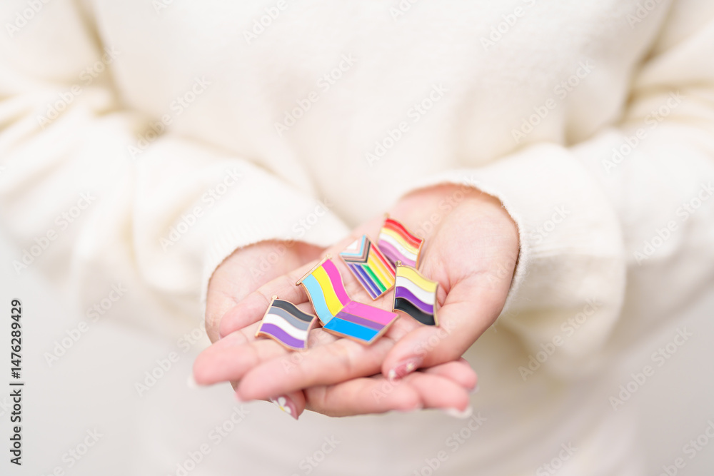 custom made wallpaper toronto digitalHappy pride month and LGBT or LGBTQ or LGBTQIA with rainbow flag Brooch pin for Lesbian, Gay, Bisexual, Transgender, Non Binary, Marriage Equality Law, Pansexual, Asexuality and Bisexuality Day