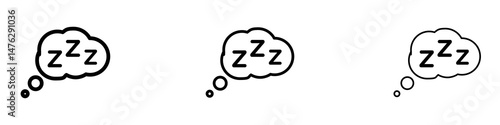 Zzz icons. modern minimalist symbol outline vector flat style