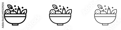Vegetarian food icons. modern minimalist symbol outline vector flat style
