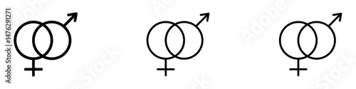 Unisex icons. modern minimalist symbol outline vector flat style