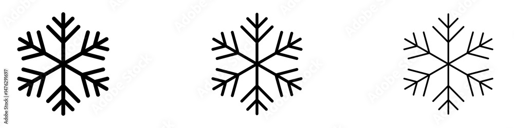 Snowflake icons. modern minimalist symbol outline vector flat style Snowflake icons. modern minimalist symbol outline vector flat style