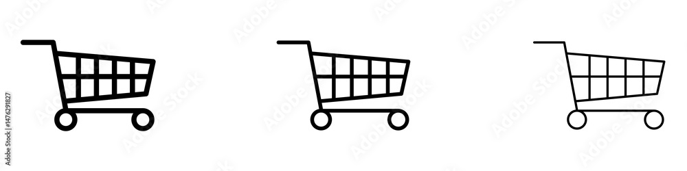 custom made wallpaper toronto digitalShopping icons. modern minimalist symbol outline vector flat style