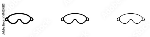 Sleeping mask icons. modern minimalist symbol outline vector flat style