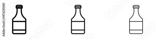 Sauce bottles icons. modern minimalist symbol outline vector flat style