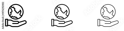Save environment icons. modern minimalist symbol outline vector flat style