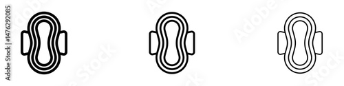 Sanitary pad icons. modern minimalist symbol outline vector flat style