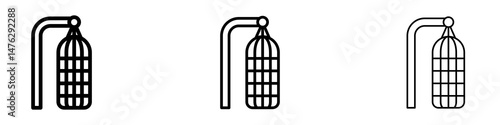 Punching bag icons. modern minimalist symbol outline vector flat style