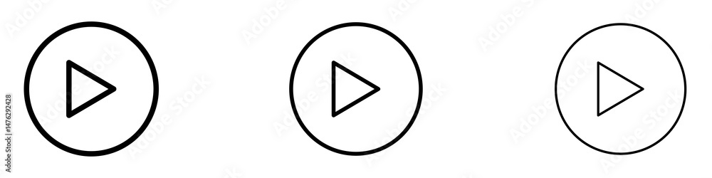 Play icons. modern minimalist symbol outline vector flat style Play icons. modern minimalist symbol outline vector flat style