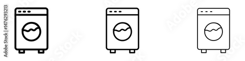 Laundry icons. modern minimalist symbol outline vector flat style