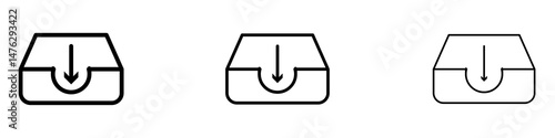Inbox icons. modern minimalist symbol outline vector flat style