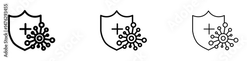 Immunity icons. modern minimalist symbol outline vector flat style