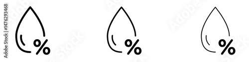 Humidity icons. modern minimalist symbol outline vector flat style