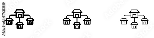 Franchise icons. modern minimalist symbol outline vector flat style