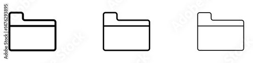 Folder icons. modern minimalist symbol outline vector flat style