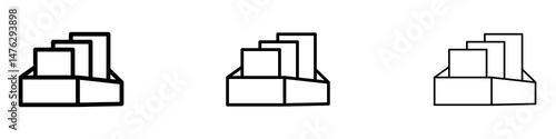 Folder box icons. modern minimalist symbol outline vector flat style