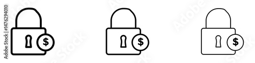 Fixed price icons. modern minimalist symbol outline vector flat style