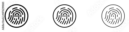 Fingerprint icons. modern minimalist symbol outline vector flat style