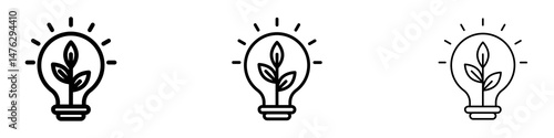ECO Energy icons. modern minimalist symbol outline vector flat style