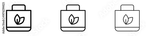 ECO bag icons. modern minimalist symbol outline vector flat style