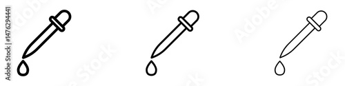 Dropper pipette icons. modern minimalist symbol outline vector flat style