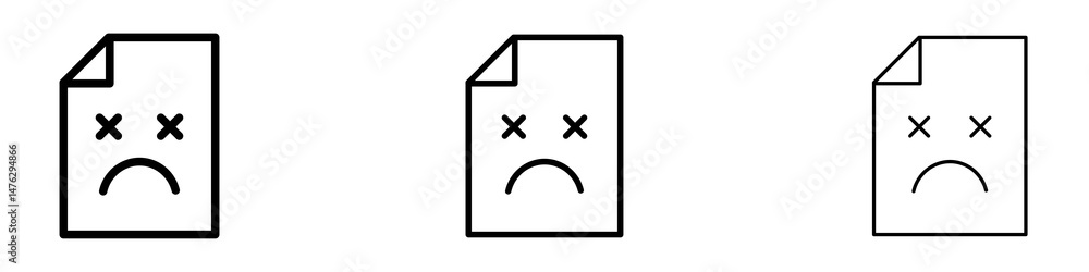 Obraz premium Corrupted file icons. modern minimalist symbol outline vector flat style