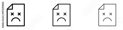 Corrupted file icons. modern minimalist symbol outline vector flat style