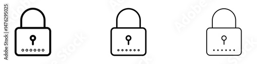 Code lock icons. modern minimalist symbol outline vector flat style