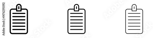 Clipboard icons. modern minimalist symbol outline vector flat style